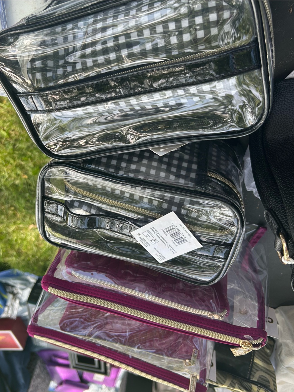 Clear PVC Travel Dopp Kit - Black Trim